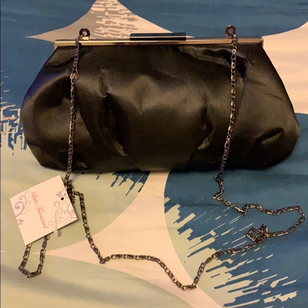 NWT LULU TOWNSEND Gathered satin clutch